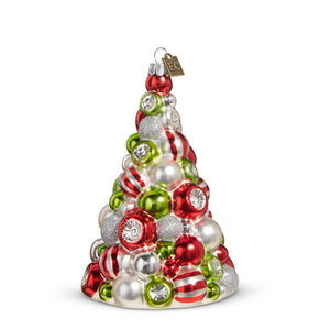 Red/White/Green Reflector Tree Ornament - 5.5"