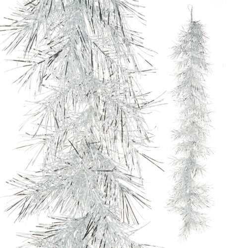 Silver Tinsel Garland - 6'