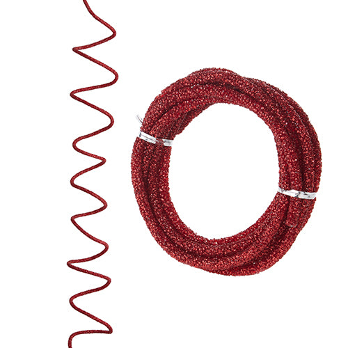 Red Glittered Rope Garland - 10'