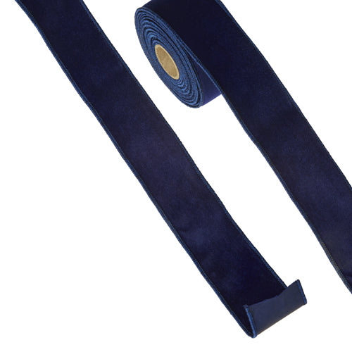 Blue Velvet Wired Ribbon - 10YDS