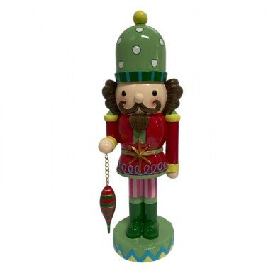 Resin Nutcracker with Ornament - 14"