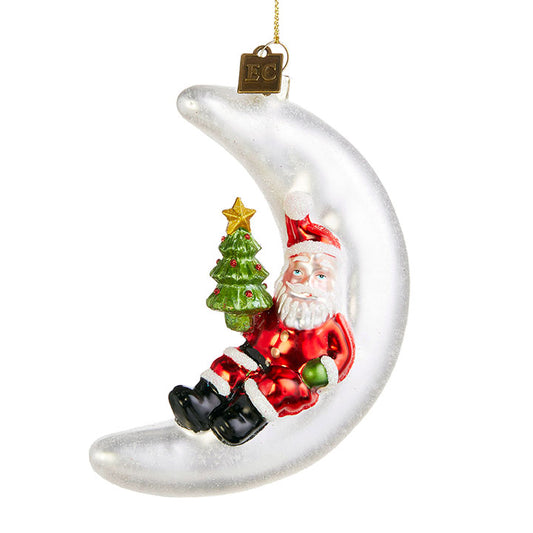 Midnight Moon Santa Ornament - 4.5"