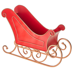 Table Top Red and Gold Sleigh - 24.25"