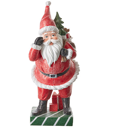 Sugar Glittered Santa - 16.50"