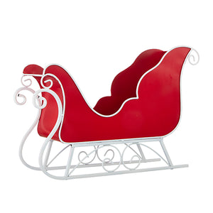 Table Top Red and White Sleigh - 24.75"