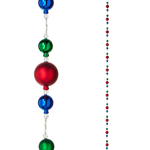 Red, Blue and Green Ball Garland - 6'