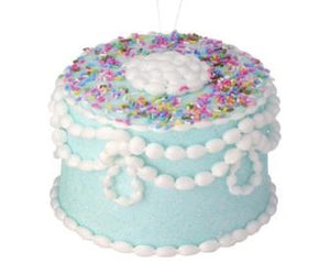 Blue Cake Ornament - 5"
