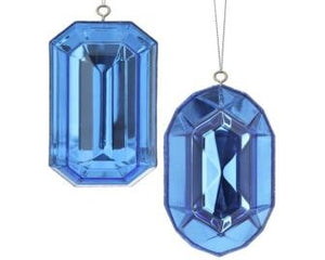 Blue Gem Ornaments - Set of 2 - 5"