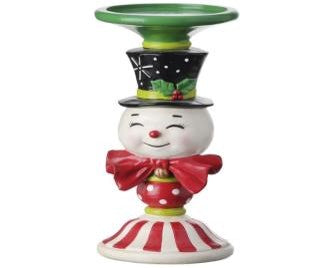 Peppermint Candy Snowman Candle Holder - 9