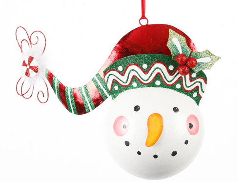 Large Snowman with Green Hat Ornament