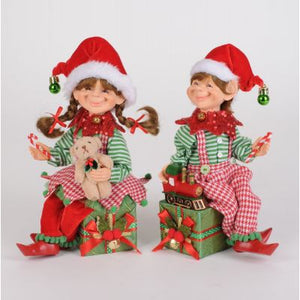 Christmas Presents Elf - Set of 2 - 9.5"