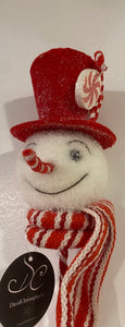 Joyous Glittered Snowman Pick - 18.5"