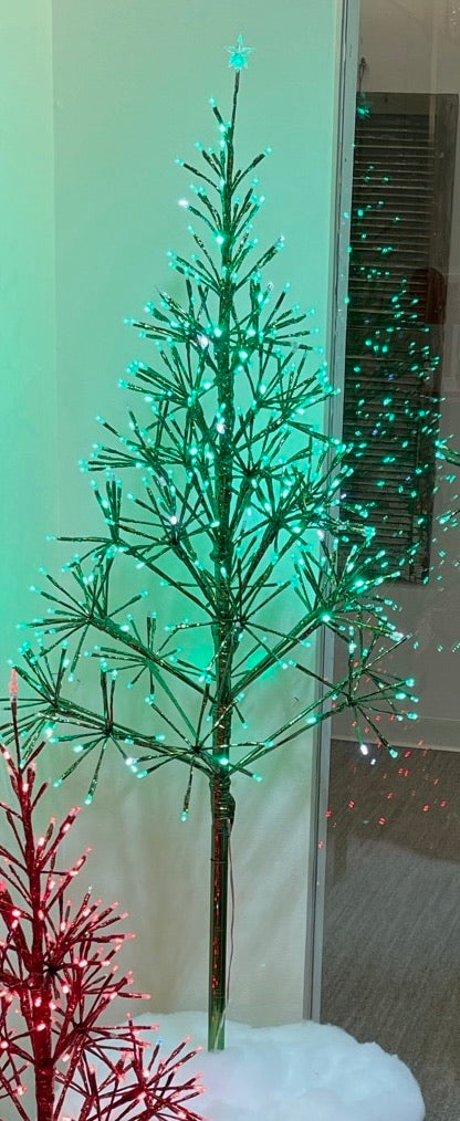 53” Green or Red LED Tree with White LED Twinkle