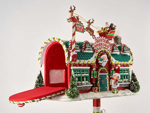 Katherines Collection Santa’s Mailbox with Pole and Stand Included
