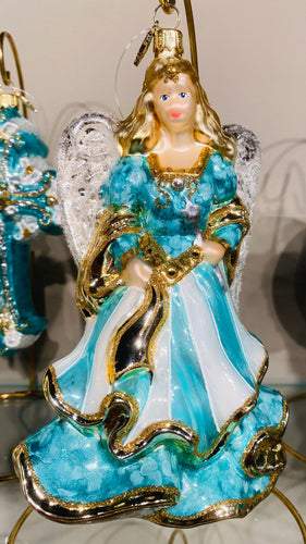 Turquoise and Gold Fairy Angel by Huras Family