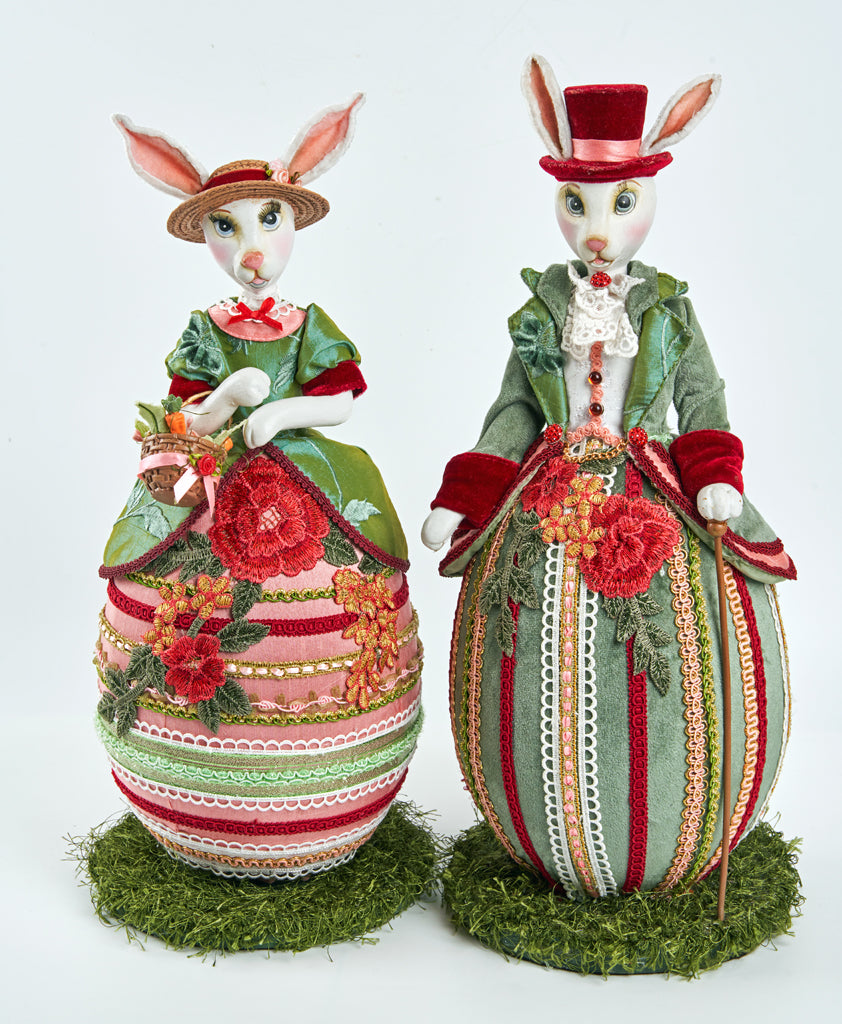Katherine's Collection Henrietta and Henry Hare Tabletop Figures Set of 2
