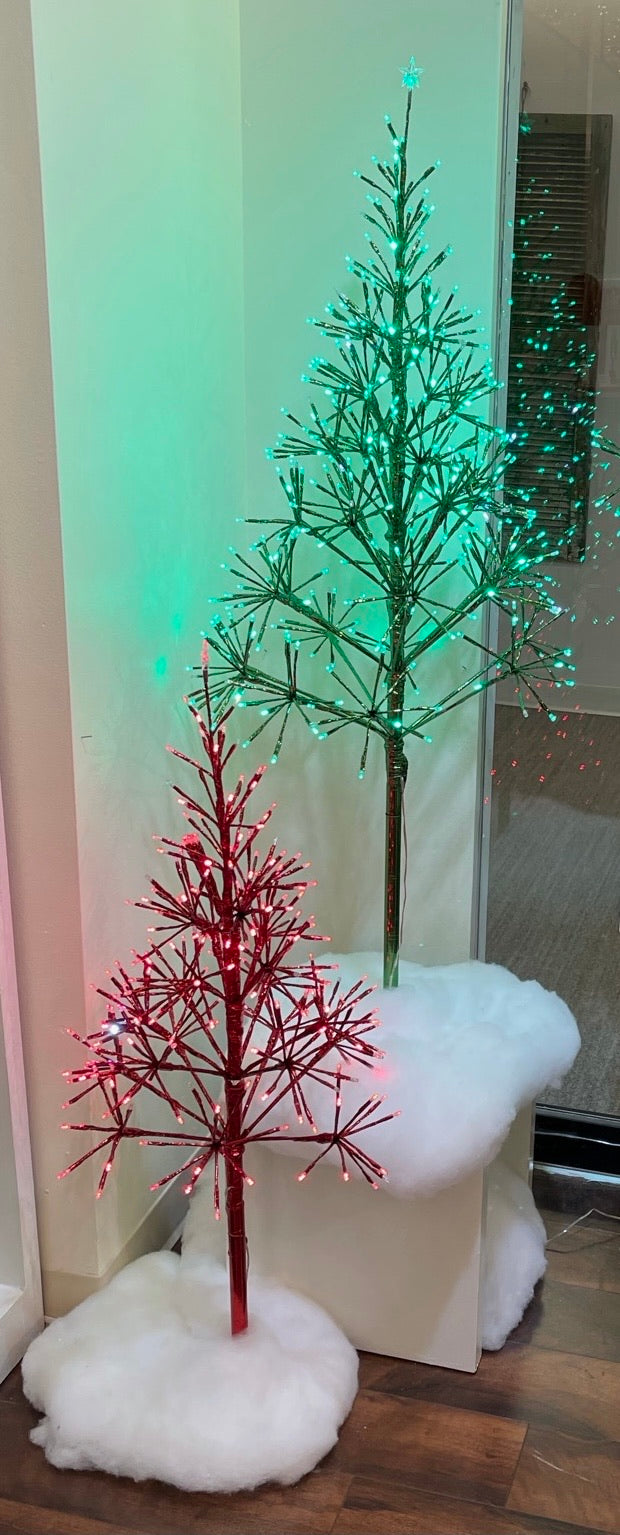 53” Green or Red LED Tree with White LED Twinkle