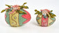 Katherine's Collection Blooms and Blessings Fabric Eggs Set of 2