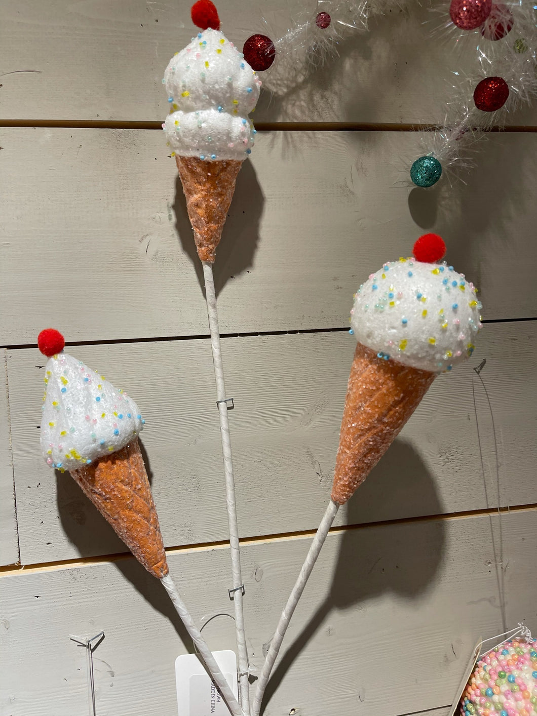Ice Cream Cone Spray with Sprinkles and Cherry