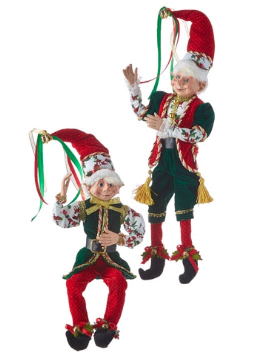 RAZ 16” Red/Green Posable Elf